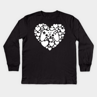 Video Gamer Heart Controller Valentine's Day Kids Long Sleeve T-Shirt